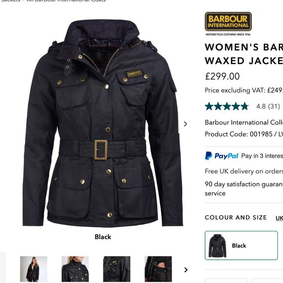 Barbour International women waxed biker jacket - Picture 1 of 2